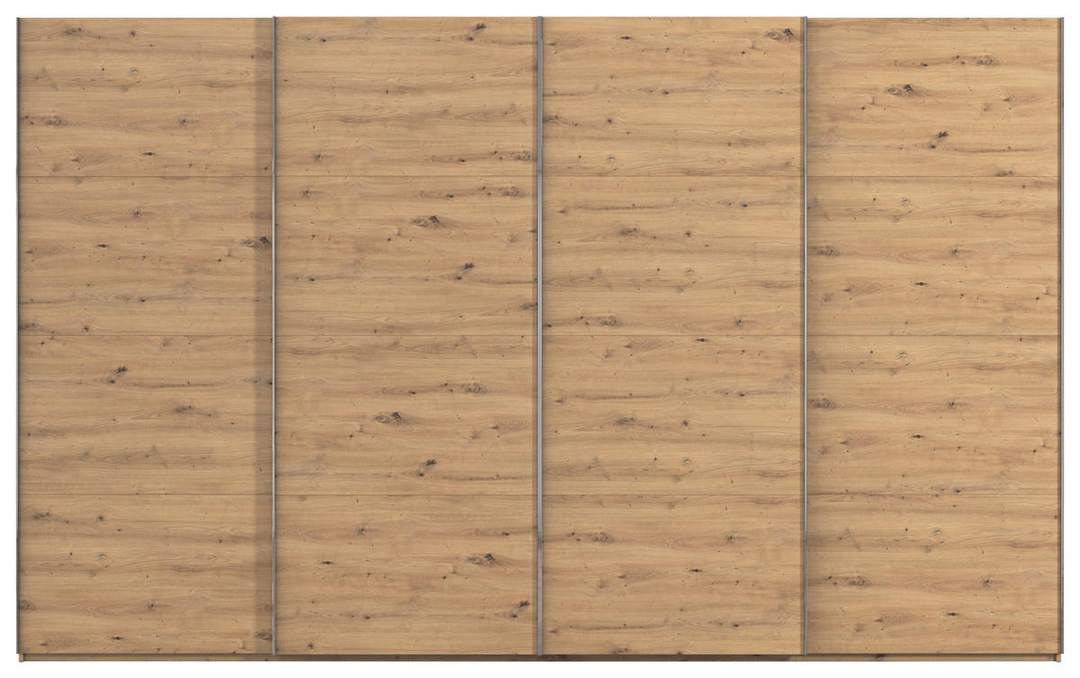 SCHWEBETÜRENSCHRANK 361/235/68 cm 4-türig Eiche Artisan  - Chromfarben/Eiche Artisan, Design, Holzwerkstoff/Metall (361/235/68cm) - Novel