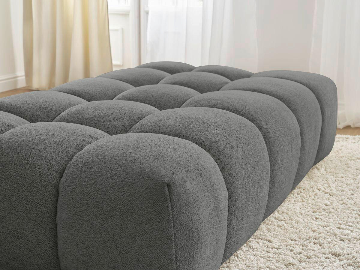 HOCKER EVEREST Flachgewebe Dunkelgrau  - Dunkelgrau/Schwarz, MODERN, Kunststoff/Textil (166/100/40cm)