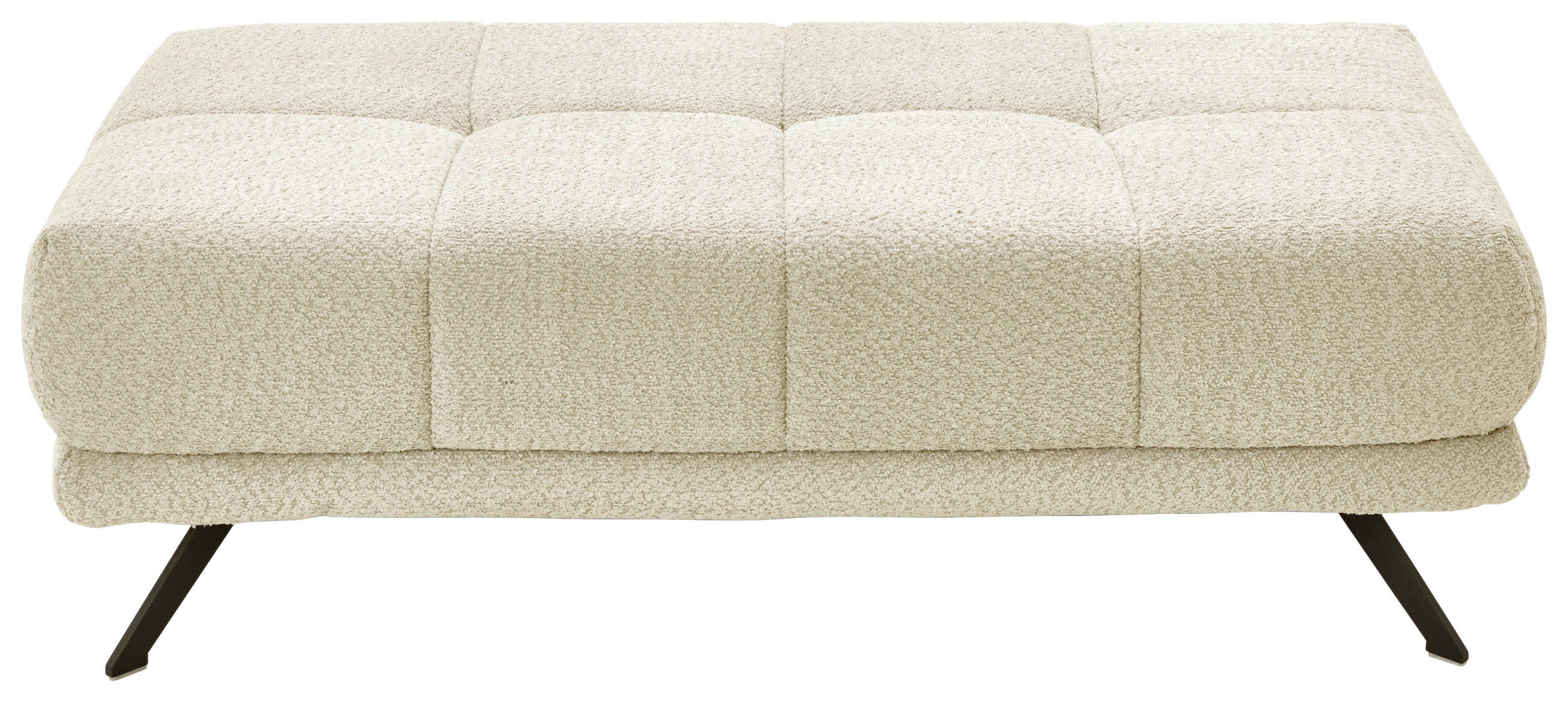 HOCKER Chenille Naturfarben  - Schwarz/Naturfarben, KONVENTIONELL, Textil/Metall (137/43/73cm) - Carryhome