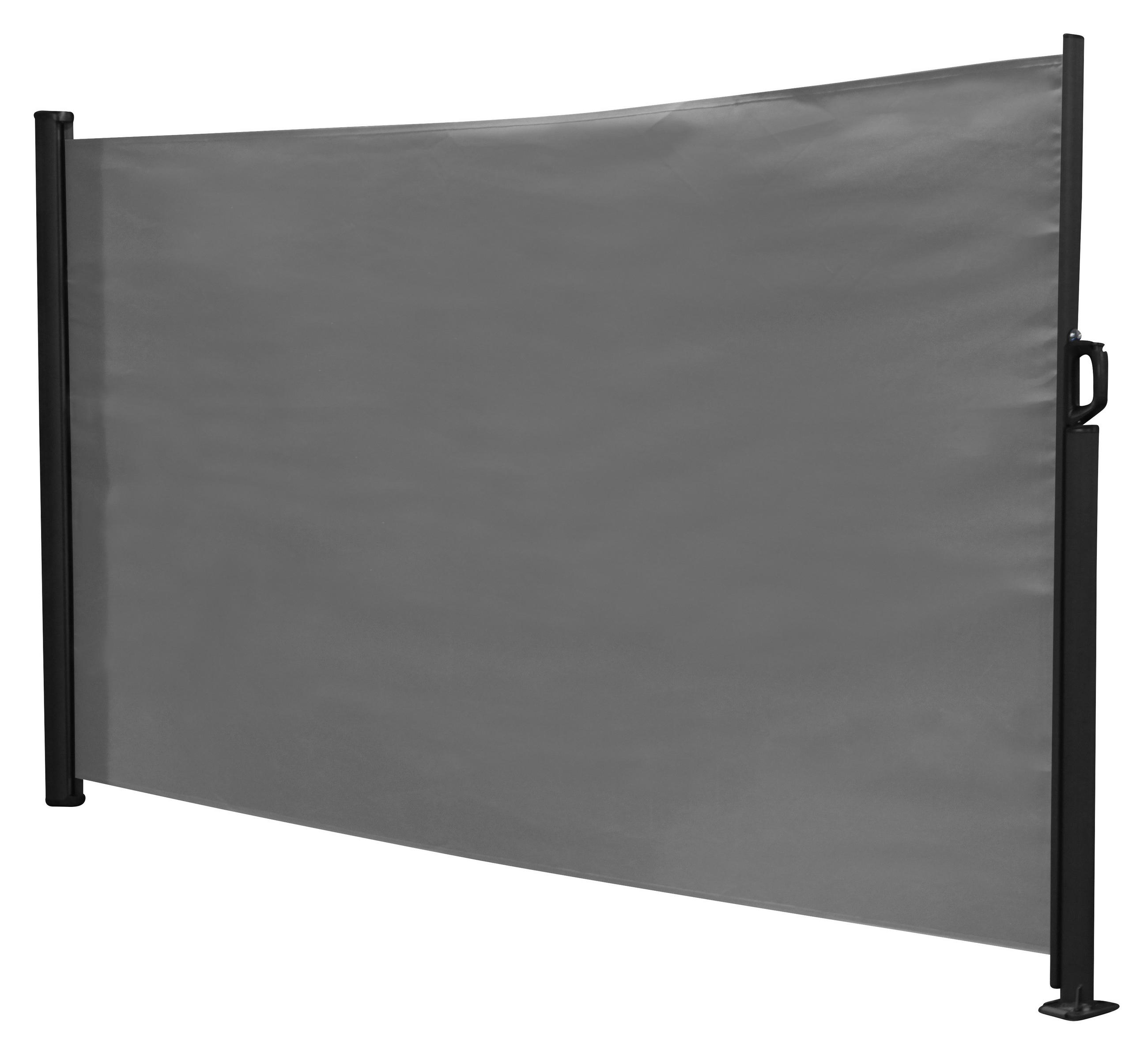 SICHTSCHUTZ, 300X160CM - Schwarz/Grau, KONVENTIONELL, Kunststoff/Metall (300/160cm)