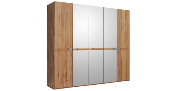 DREHTÜRENSCHRANK in massiv Buche Buchefarben - Chromfarben/Buchefarben, Natur, Glas/Holz (249,6/223/57cm) - Valnatura