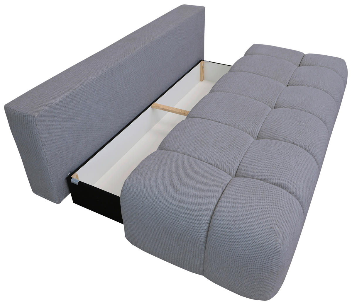 BOXSPRINGSOFA in Chenille Grau  - Schwarz/Grau, MODERN, Kunststoff/Textil (210/72/105cm) - Cantus