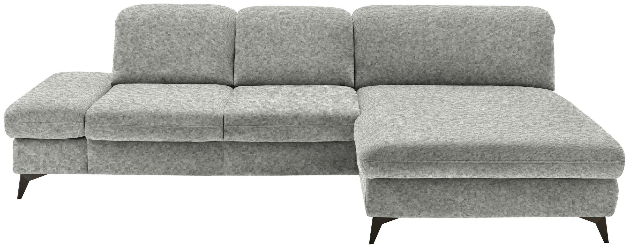 ECKSOFA Chenille Silberfarben  - Silberfarben/Schwarz, Design, Textil/Metall (288/198cm) - Beldomo Style