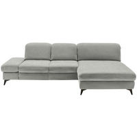 ECKSOFA Chenille Silberfarben  - Silberfarben/Schwarz, Design, Textil/Metall (288/198cm) - Beldomo Style