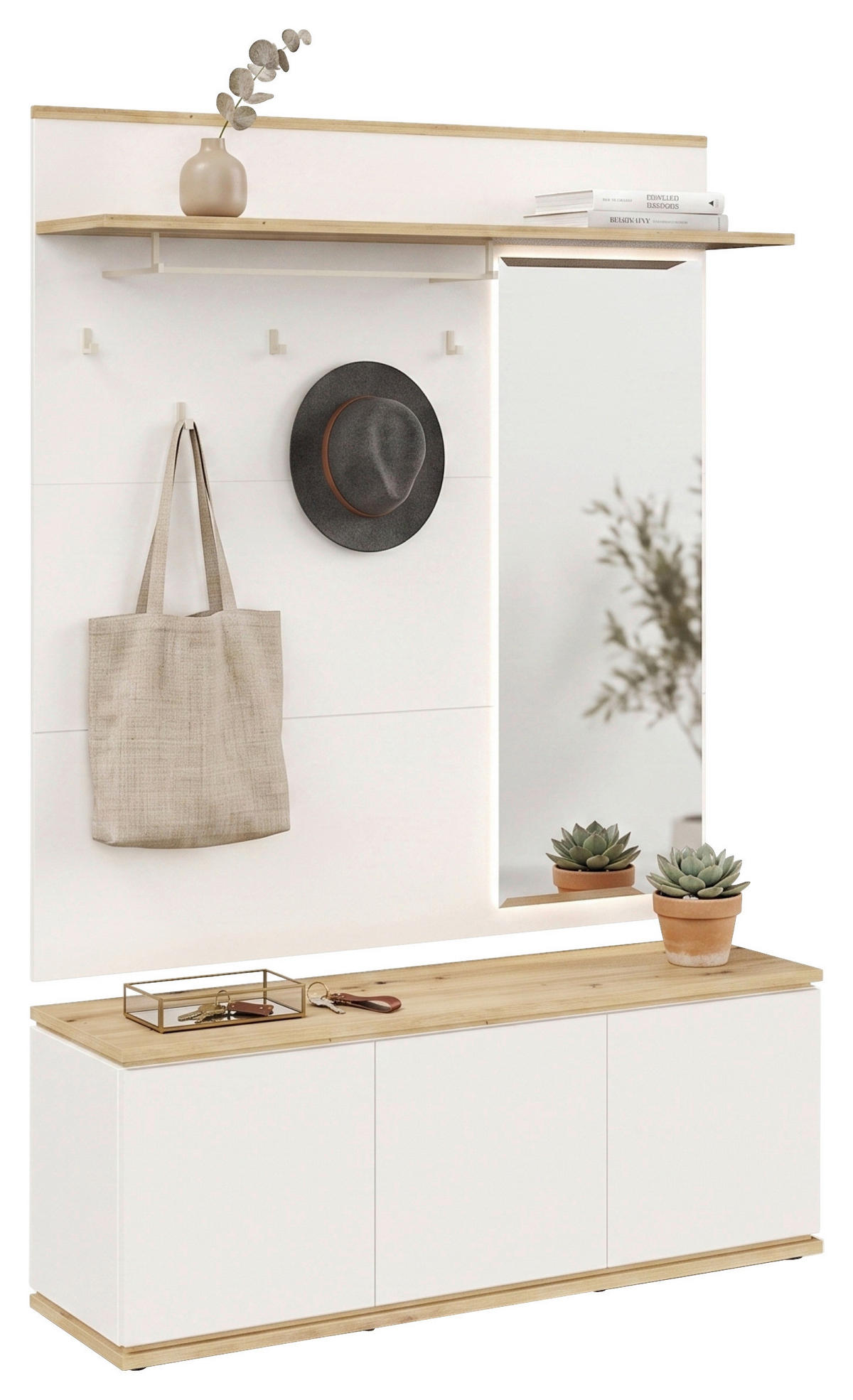 GARDEROBE  in 137,2/200/38 cm  - Weiß/Eiche Artisan, KONVENTIONELL, Holzwerkstoff (137,2/200/38cm) - Xora