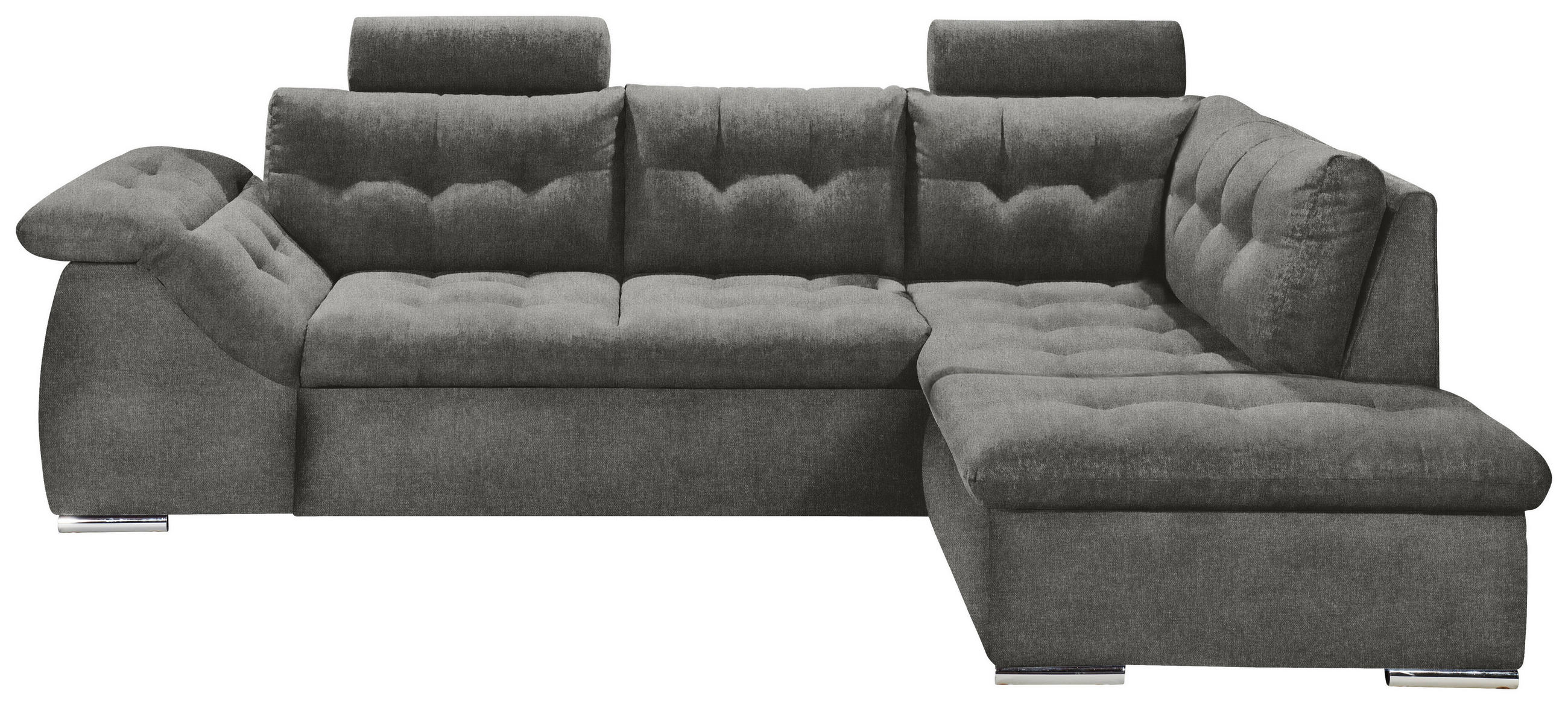 ECKSOFA Anthrazit Mikrovelours  - Anthrazit, KONVENTIONELL, Kunststoff/Textil (283/193cm) - MID.YOU
