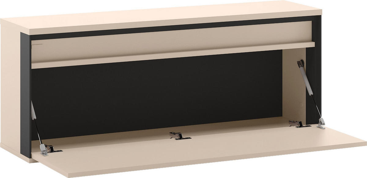 KOMODA   120/45/30 cm   crna, bež  - bež/crna, Moderno, drvni materijal (120/45/30cm) - Voleo