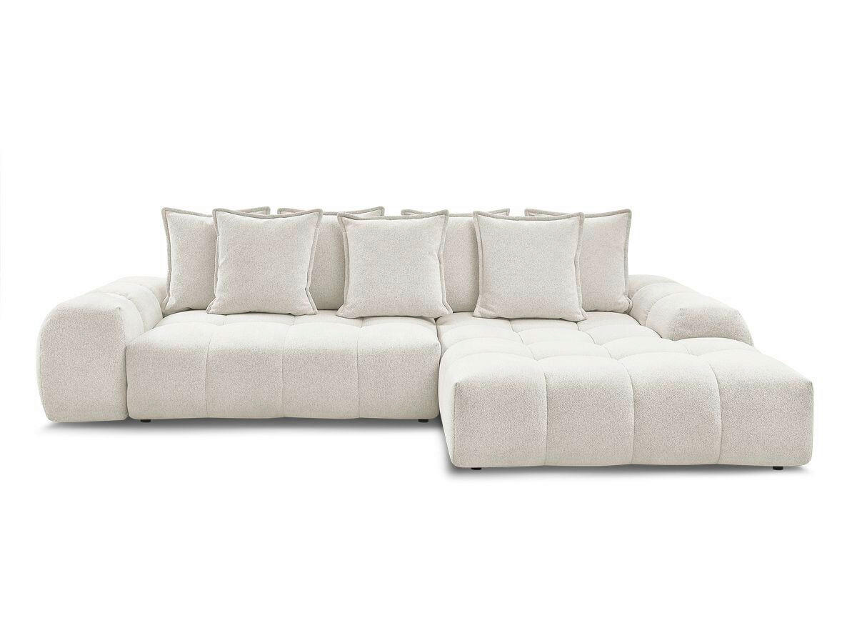 ECKSCHLAFSOFA EVEREST  mit Rücken echt, Armteil links, Armteil rechts Flachgewebe Weiß  - Schwarz/Weiß, MODERN, Kunststoff/Textil (318/180cm) - Livetastic