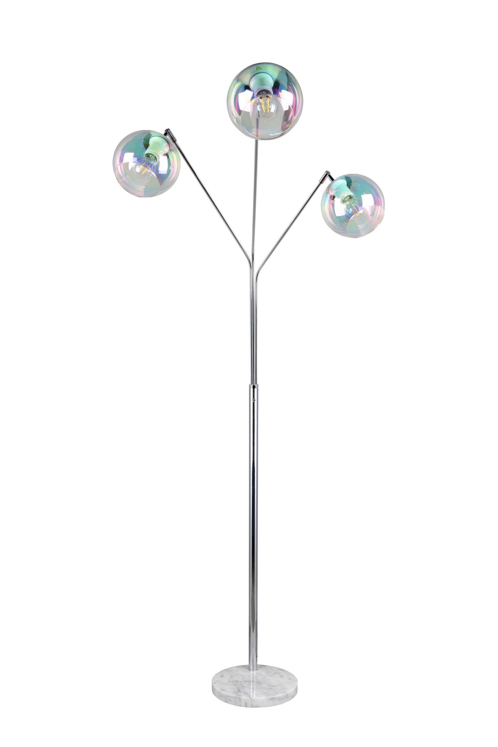 STEHLEUCHTE - Chromfarben/Weiss, Design, Glas/Metall (67/30/200cm) - Trio Leuchten