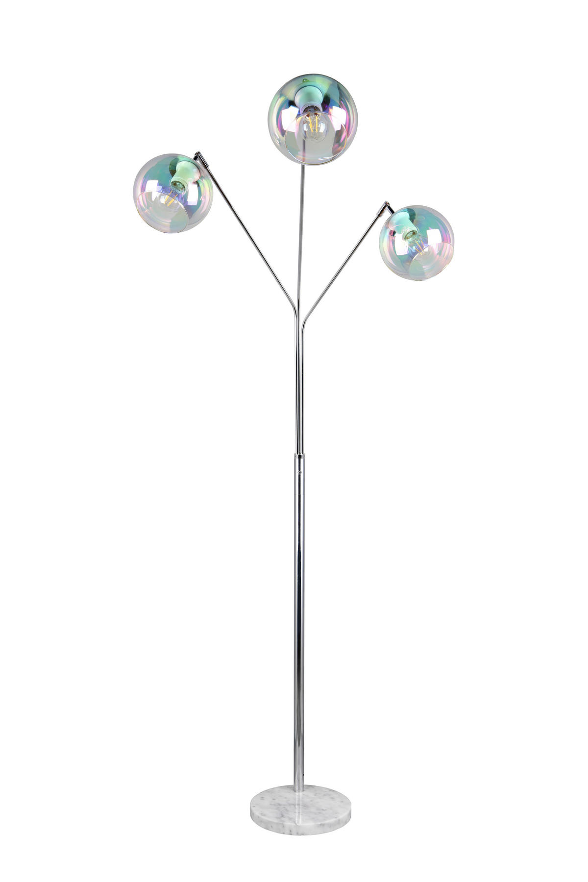 STEHLEUCHTE - Chromfarben/Weiss, Design, Glas/Metall (67/30/200cm) - Trio Leuchten