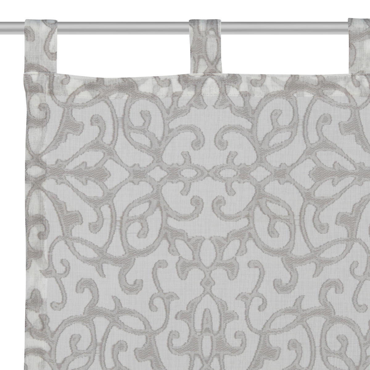 KURZGARDINE   140/48 cm   - Weiß/Grau, Design, Textil (140/48cm) - Esposa