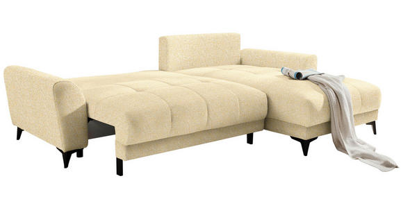 ECKSOFA  in Webstoff Hellgelb  - Hellgelb/Schwarz, MODERN, Kunststoff/Textil (281/189cm) - Carryhome