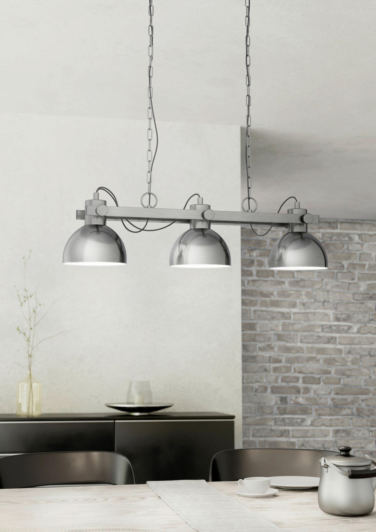 HÄNGELEUCHTE Lubenham 90/20/110 cm  - Creme, KONVENTIONELL, Metall (90/20/110cm) - Eglo