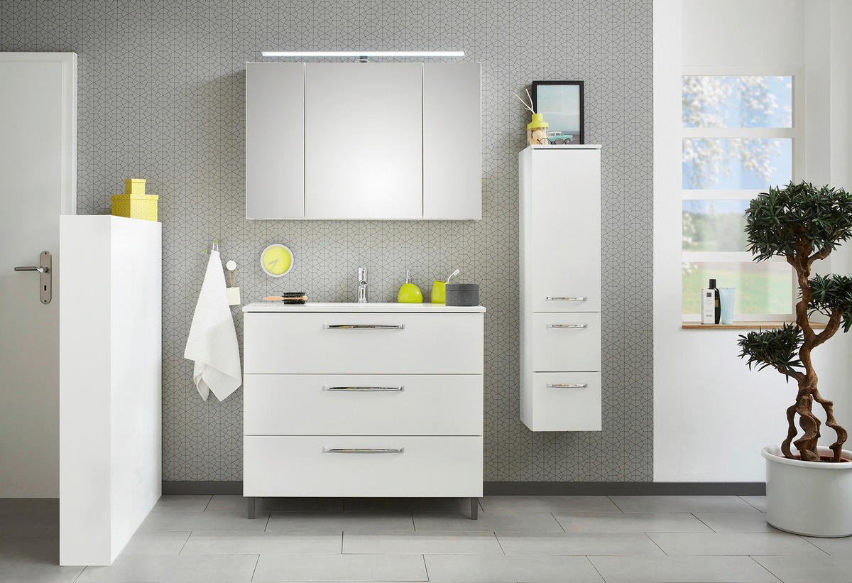 TÜKRÖS SZEKRÉNY 105/70/16 cm  - krómszínű/fehér, Konventionell, faalapú anyag/Üveg (105/70/16cm) - Xora