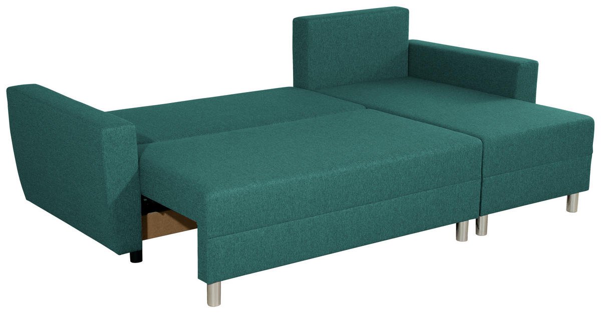 COLȚAR textil petrol  - petrol/culoare aluminiu, Design, plastic/textil (230/136cm) - Carryhome