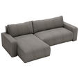 ECKSOFA in Cord Dunkelgrau  - Dunkelgrau/Schwarz, MODERN, Kunststoff/Textil (150/245cm) - Carryhome