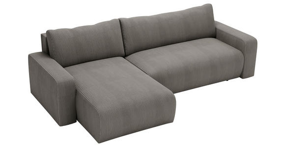 ECKSOFA in Cord Dunkelgrau  - Dunkelgrau/Schwarz, MODERN, Kunststoff/Textil (150/245cm) - Carryhome