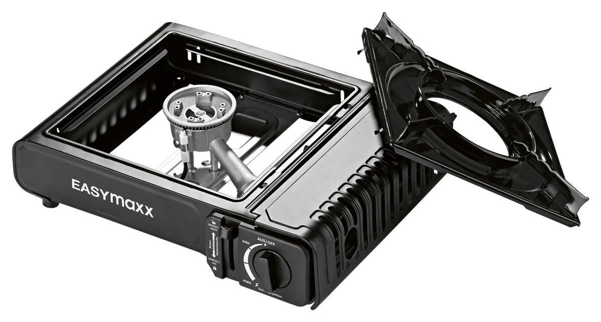 GASKOCHER Schwarz EASYmaxx  - Schwarz, Basics, Kunststoff/Metall (35/31/11cm) - EASYMAXX