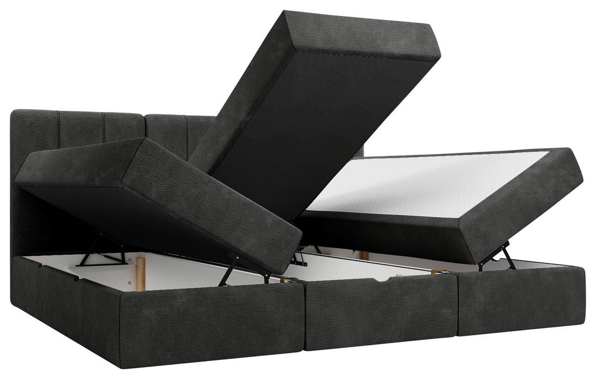 FAMILIENBETT - Anthrazit/Schwarz, Design, Holzwerkstoff/Kunststoff (270/200cm) - Esposa