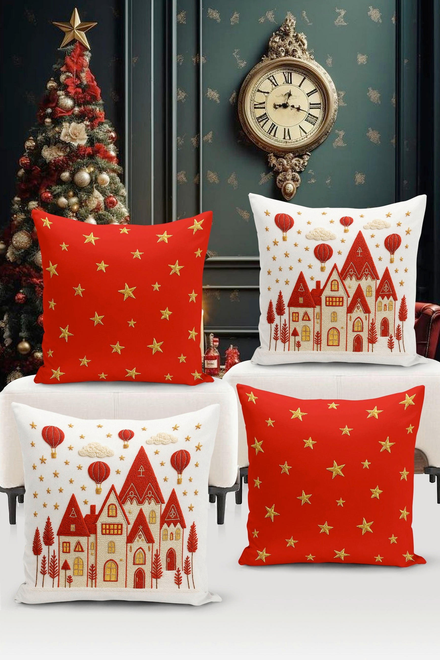 KISSENBEZUG-SET Artfchrst4-80 43/43 cm  - Multicolor, Basics, Textil (43/43cm) - X-Mas
