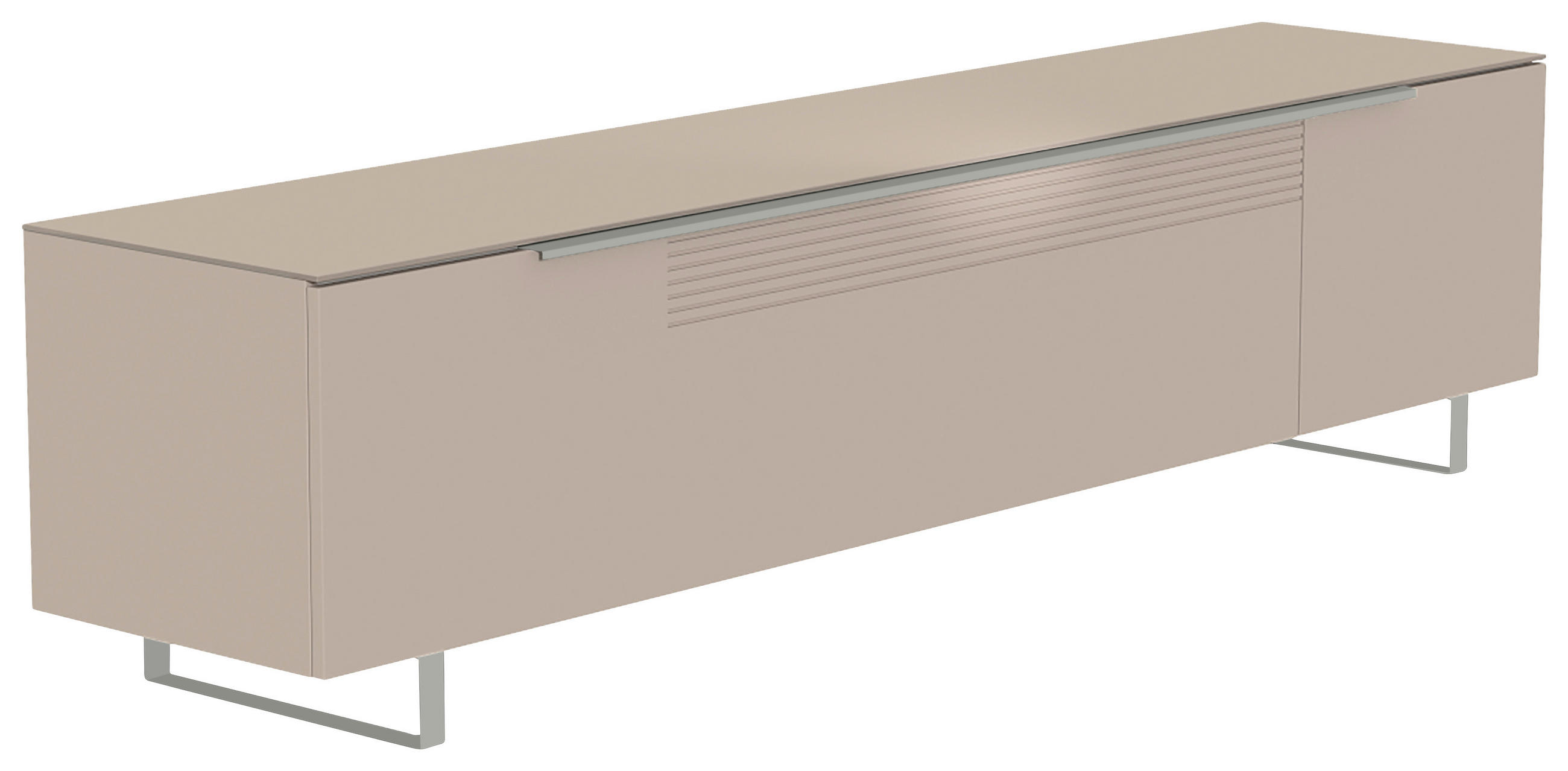 LOWBOARD  in 210/51/45 cm  - Sandfarben/Alufarben, Design, Glas/Holzwerkstoff (210/51/45cm) - Moderano