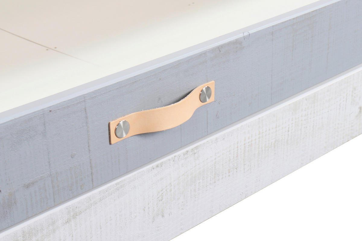 HAUSBETT 90/200 cm,  in Grau, Weiß, Lattenrost, Bettschublade  - Weiß/Grau, Design, Holz (90/200cm) - Livetastic