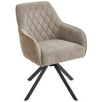 ARMLEHNSTUHL  in Eisen Webstoff, Leinenoptik  - Schwarz/Braun, MODERN, Holz/Textil (60/87/65cm) - Livetastic