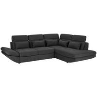 WOHNLANDSCHAFT Anthrazit Mikrofaser  - Anthrazit/Schwarz, MODERN, Kunststoff/Textil (311/233cm) - MID.YOU