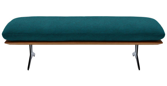 HOCKERBANK in Holz, Textil Petrol - Petrol/Schwarz, Design, Holz/Textil (150/43/60cm) - Dieter Knoll