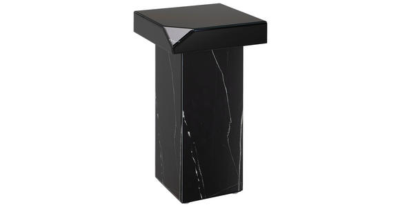 BEISTELLTISCH 30/30/51 cm Schwarz, Weiß quadratisch - Schwarz/Weiß, Trend, Glas/Holzwerkstoff (30/30/51cm) - Xora