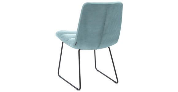 STUHL  in Cord Textil  - Schwarz/Hellblau, Design, Textil/Metall (52/88/66cm) - Dieter Knoll