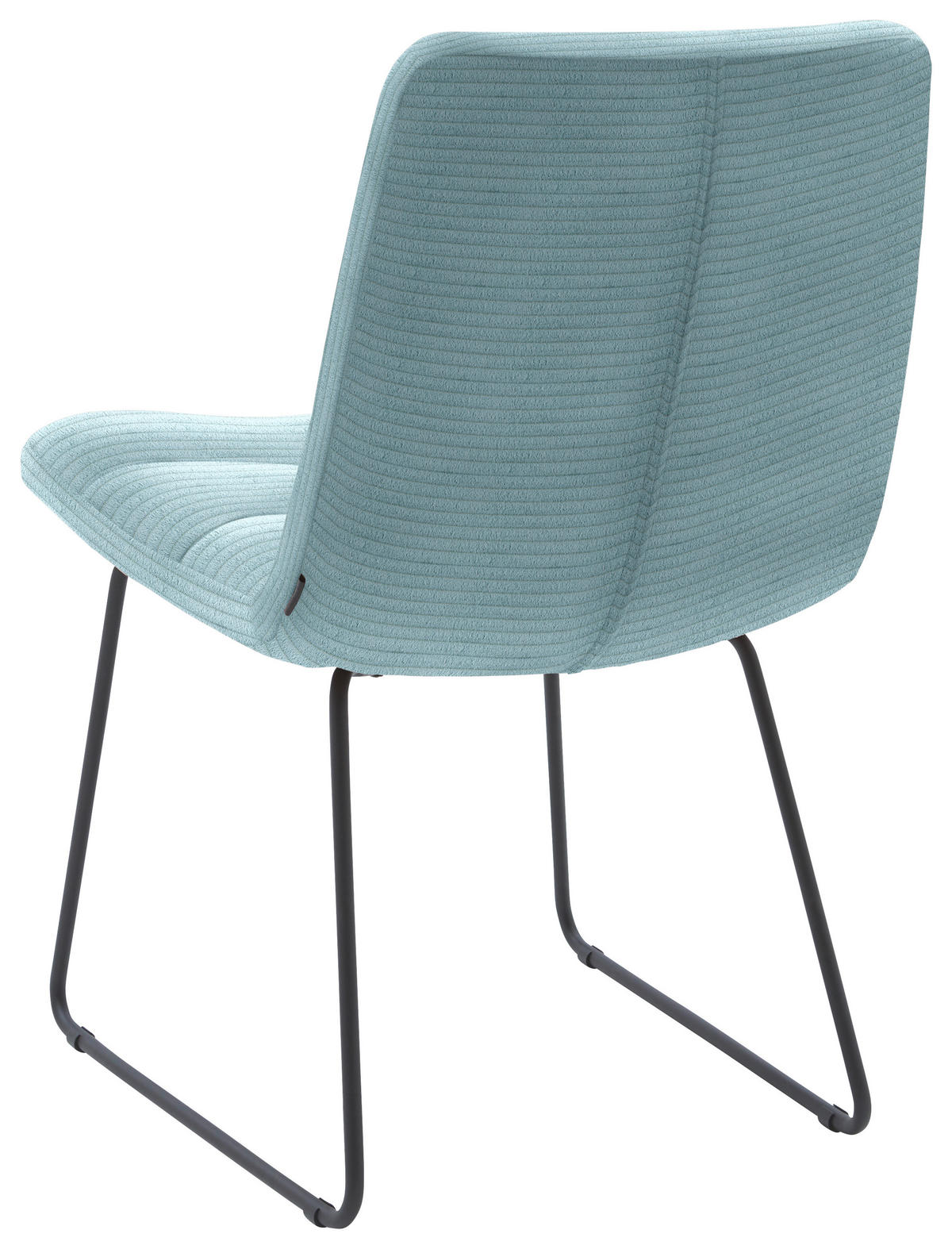 STUHL  in Cord Textil  - Schwarz/Hellblau, Design, Textil/Metall (52/88/66cm) - Dieter Knoll