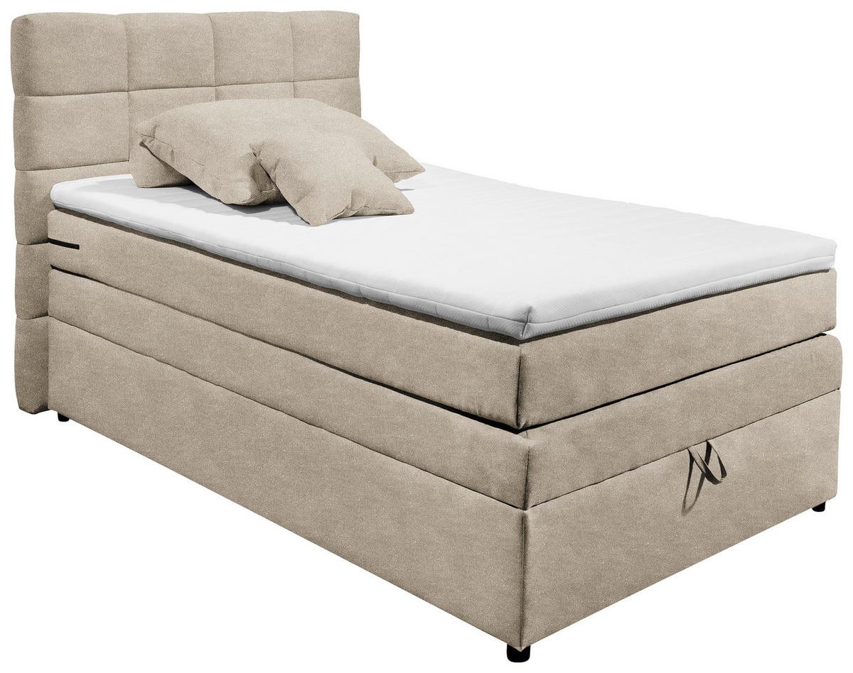 BOXSPRINGBETT 120/200 cm  in Sandfarben  - Sandfarben, Konventionell, Kunststoff/Textil (120/200cm) - MID.YOU