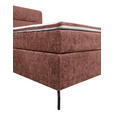 BOXSPRINGBETT 180/200 cm,  in Rotbraun, Topper, H2 + H2 = mittel  - Rotbraun/Schwarz, Design, Textil/Metall (180/200cm) - Esposa