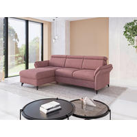 ECKSOFA GLENDALE E in Chenille Aubergine  166/253 cm  - Aubergine/Schwarz, KONVENTIONELL, Textil/Metall (166/253cm) - Sit & More