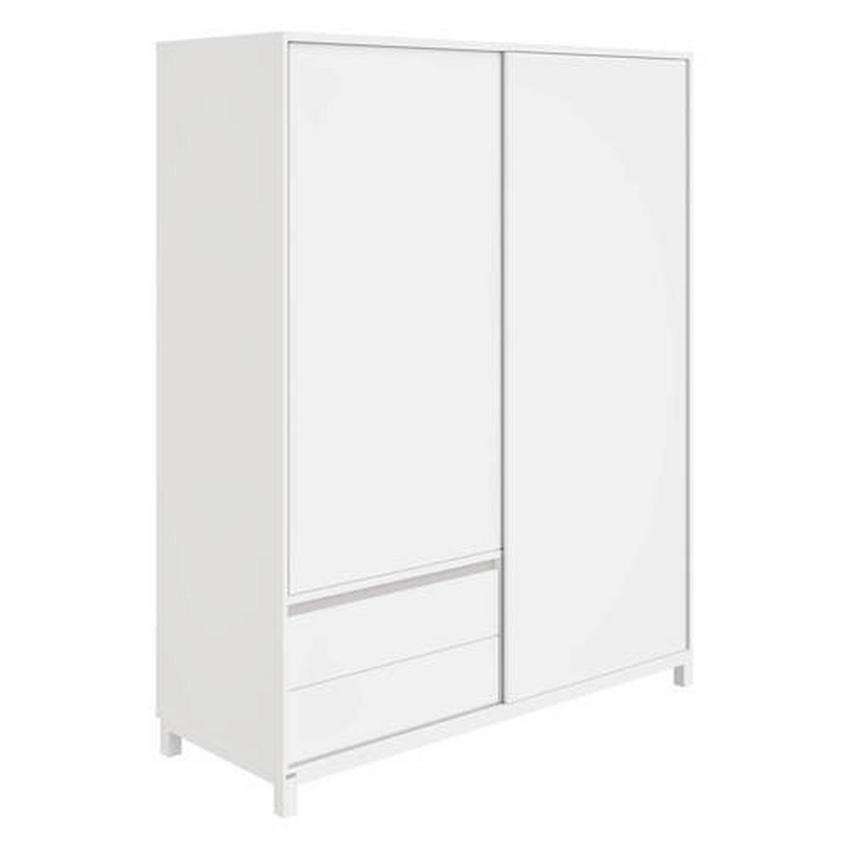 BABYKLEIDERSCHRANK Olli Schiebetürenschrank 2T2S Grau, Weiß  - Weiß/Grau, Basics, Holzwerkstoff (164/204/62cm) - Paidi