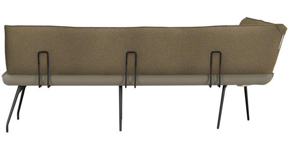 ECKBANK 165/225 cm  in Graubraun  - Graubraun/Schwarz, Design, Textil/Metall (165/225cm) - Moderano