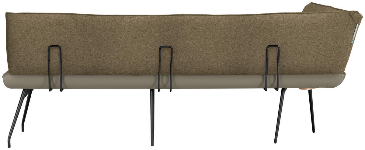 ECKBANK 165/225 cm  in Graubraun  - Graubraun/Schwarz, Design, Textil/Metall (165/225cm) - Moderano