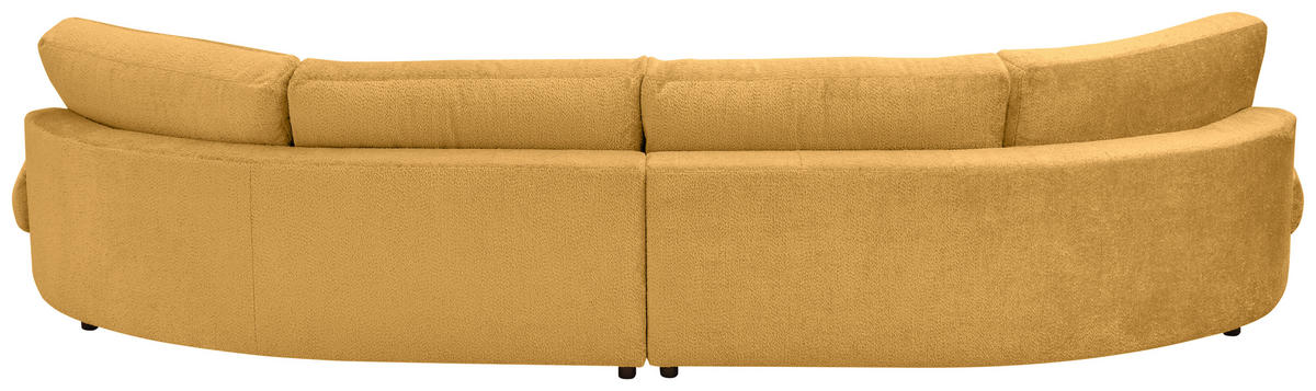 BIGSOFA  in Chenille Senfgelb  - Senfgelb/Schwarz, Design, Kunststoff/Textil (410/86/166cm) - Pure Home Lifestyle
