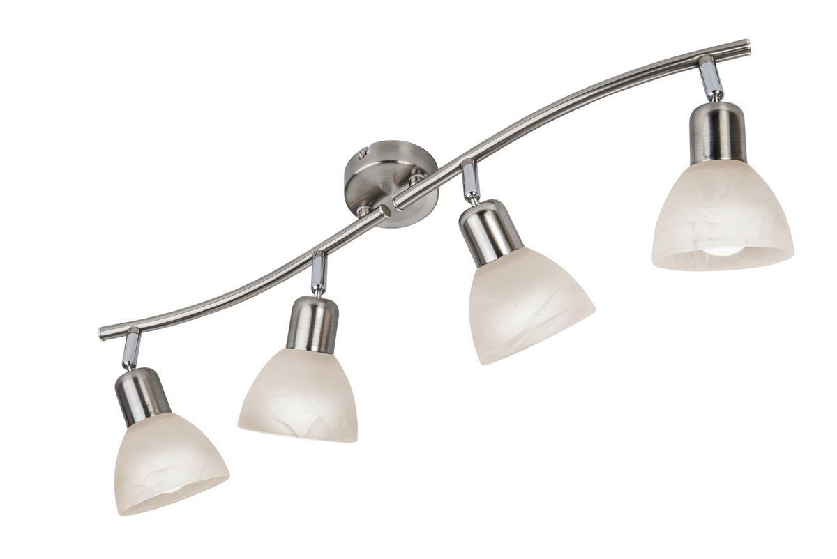 STRAHLER Daytona 70/16,8 cm   - Weiß/Nickelfarben, Basics, Glas/Metall (70/16,8cm) - Novel