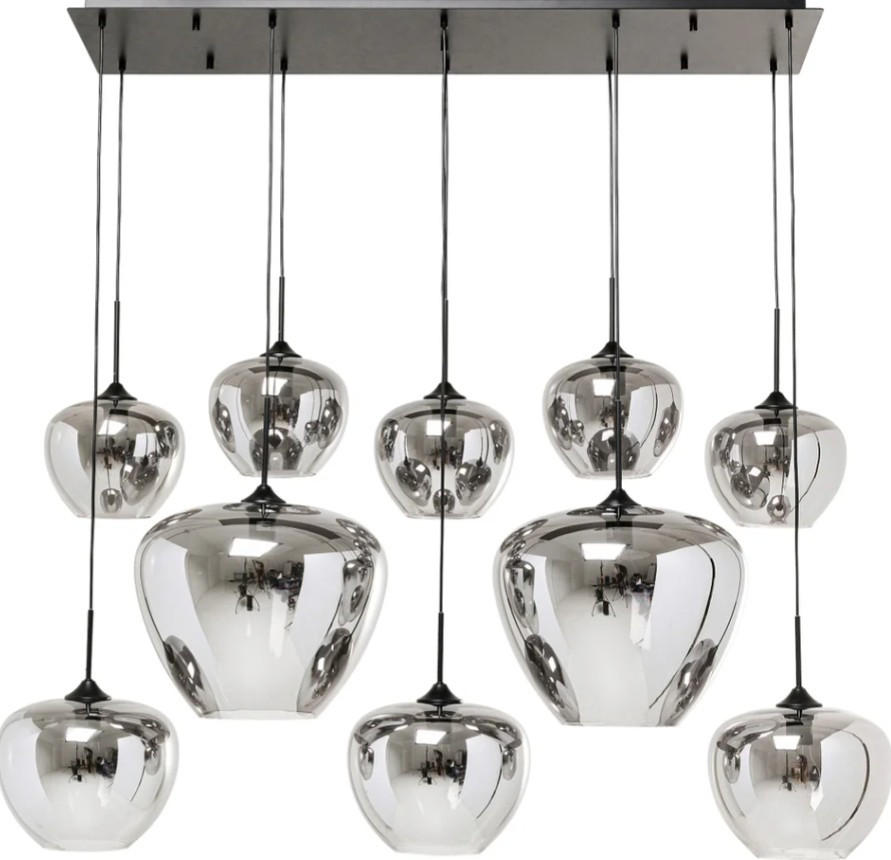 HÄNGELEUCHTE 60/160/110 cm   - Silberfarben, Trend, Glas/Metall (60/160/110cm) - Kare-Design