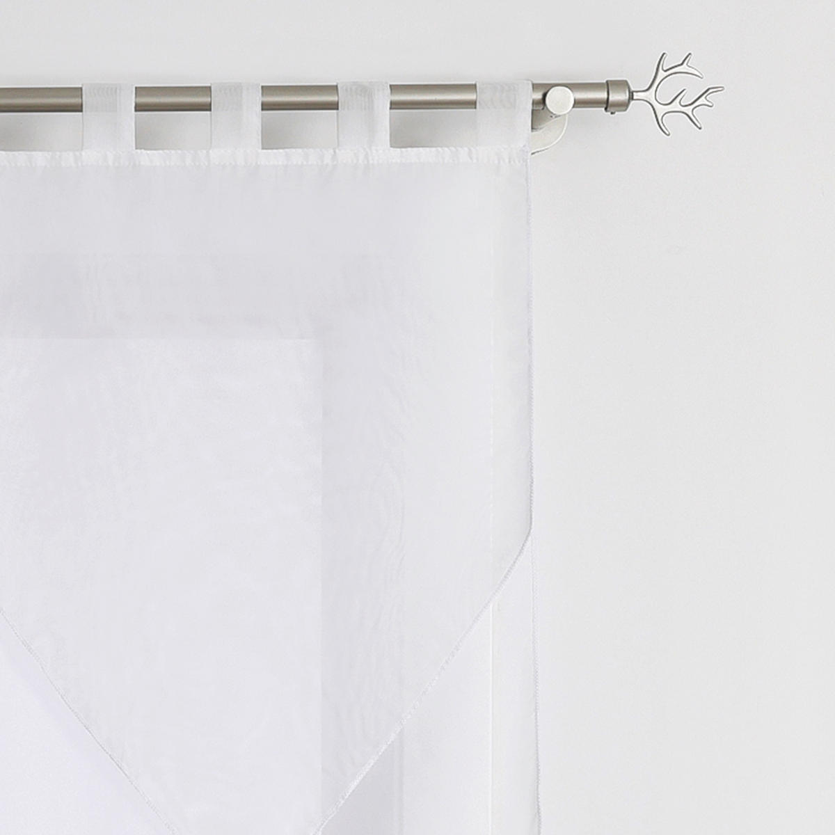 KURZGARDINE   45/90 cm   - Weiß Hochglanz, Basics, Textil (45/90cm) - Joyswahl