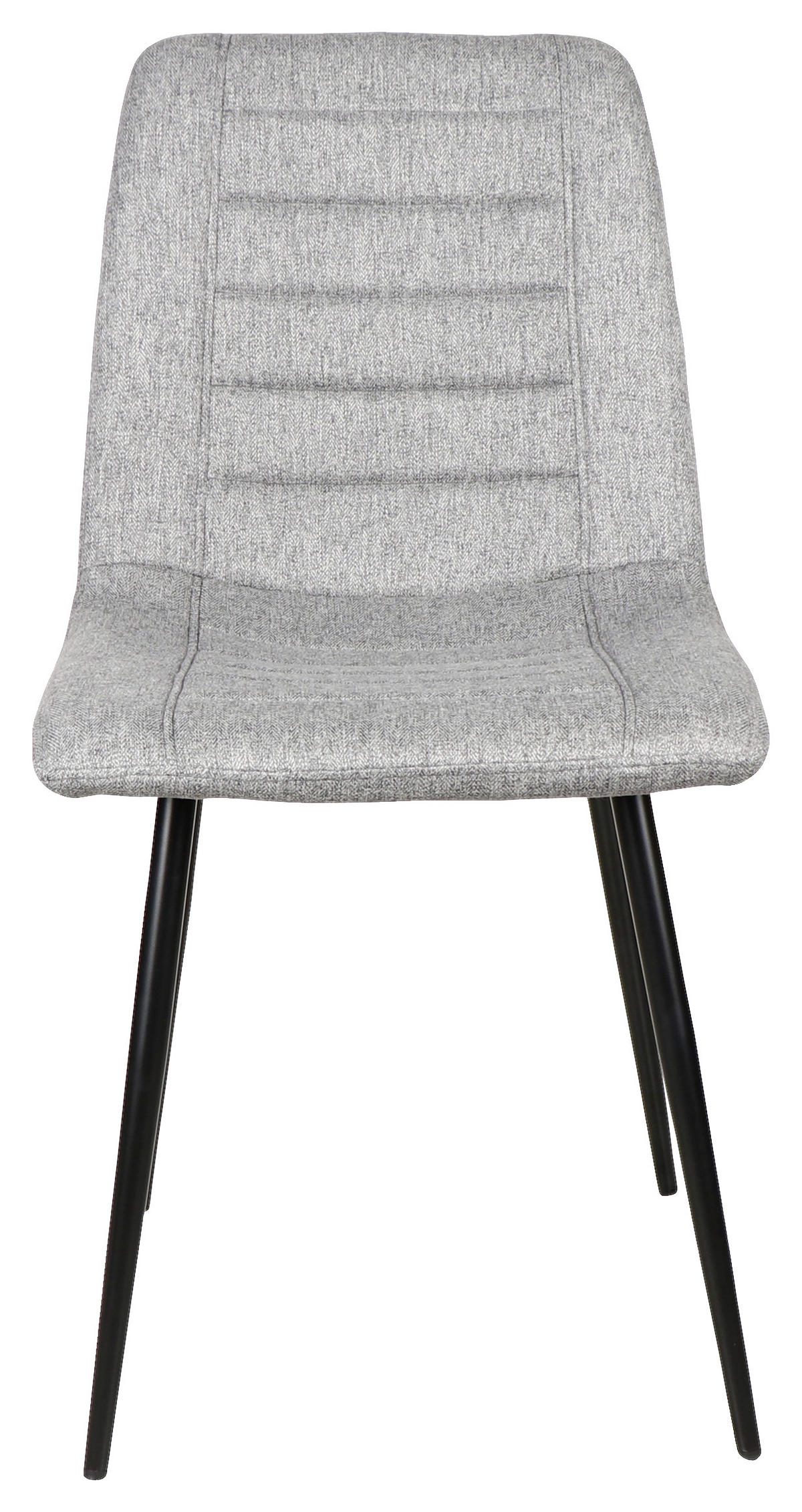 STUHL  in Eisen Webstoff Metall, Textil  - Hellgrau/Schwarz, Design, Textil/Metall (45/86/55cm)