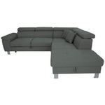 ECKSOFA in Webstoff Grau  - Silberfarben/Grau, Design, Textil/Metall (257/226cm) - Xora