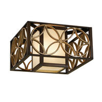 DECKENLEUCHTE Remy 36.8/36,8/23,8 cm   - Dunkelbraun/Goldfarben, LIFESTYLE, Glas/Metall (36.8/36,8/23,8cm) - Elstead Lighting