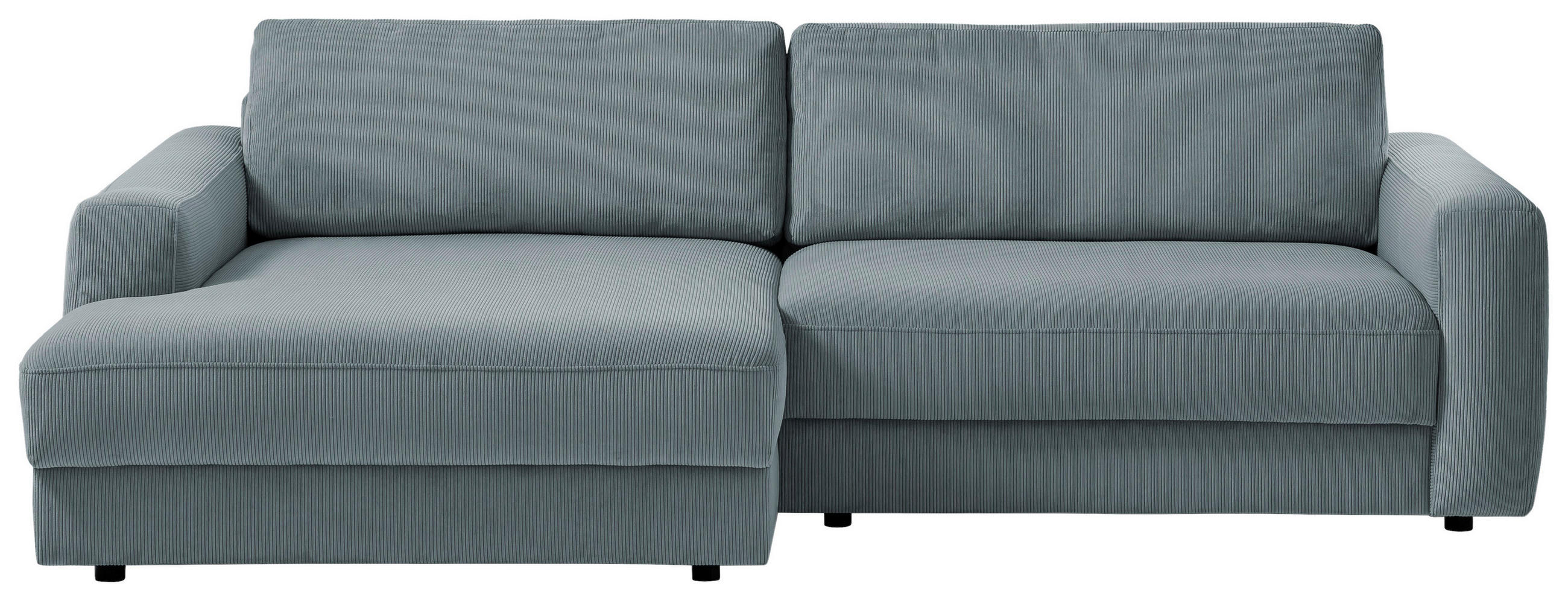 ECKSOFA Blaugrau Cord  - Blaugrau/Schwarz, MODERN, Textil (176/250cm) - MID.YOU