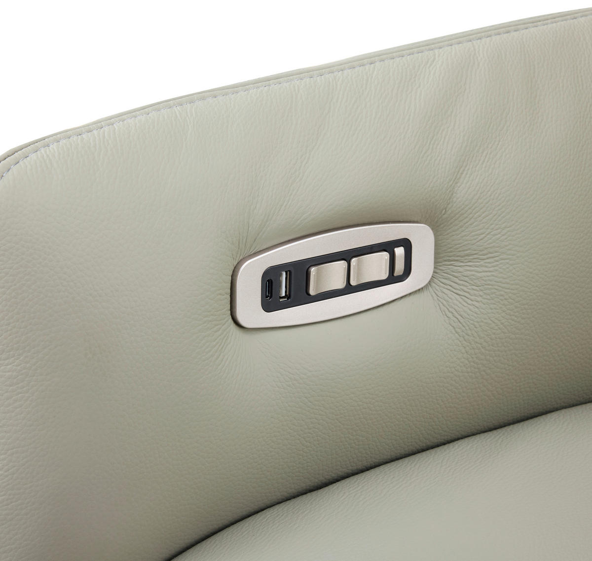 MASSAGESESSEL Echtleder Lederlook Grau    - Grau, Design, Leder/Textil (77/113/90cm) - Xora