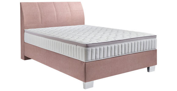 BOXSPRINGBETT 140/200 cm  in Rosa  - Chromfarben/Rosa, KONVENTIONELL, Kunststoff/Textil (140/200cm) - Hom`in