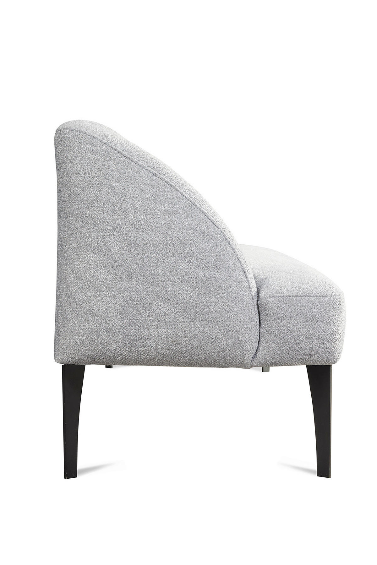 SITZBANK in Textil Hellgrau  - Hellgrau/Schwarz, KONVENTIONELL, Textil/Metall (237/85/72cm) - Moderano