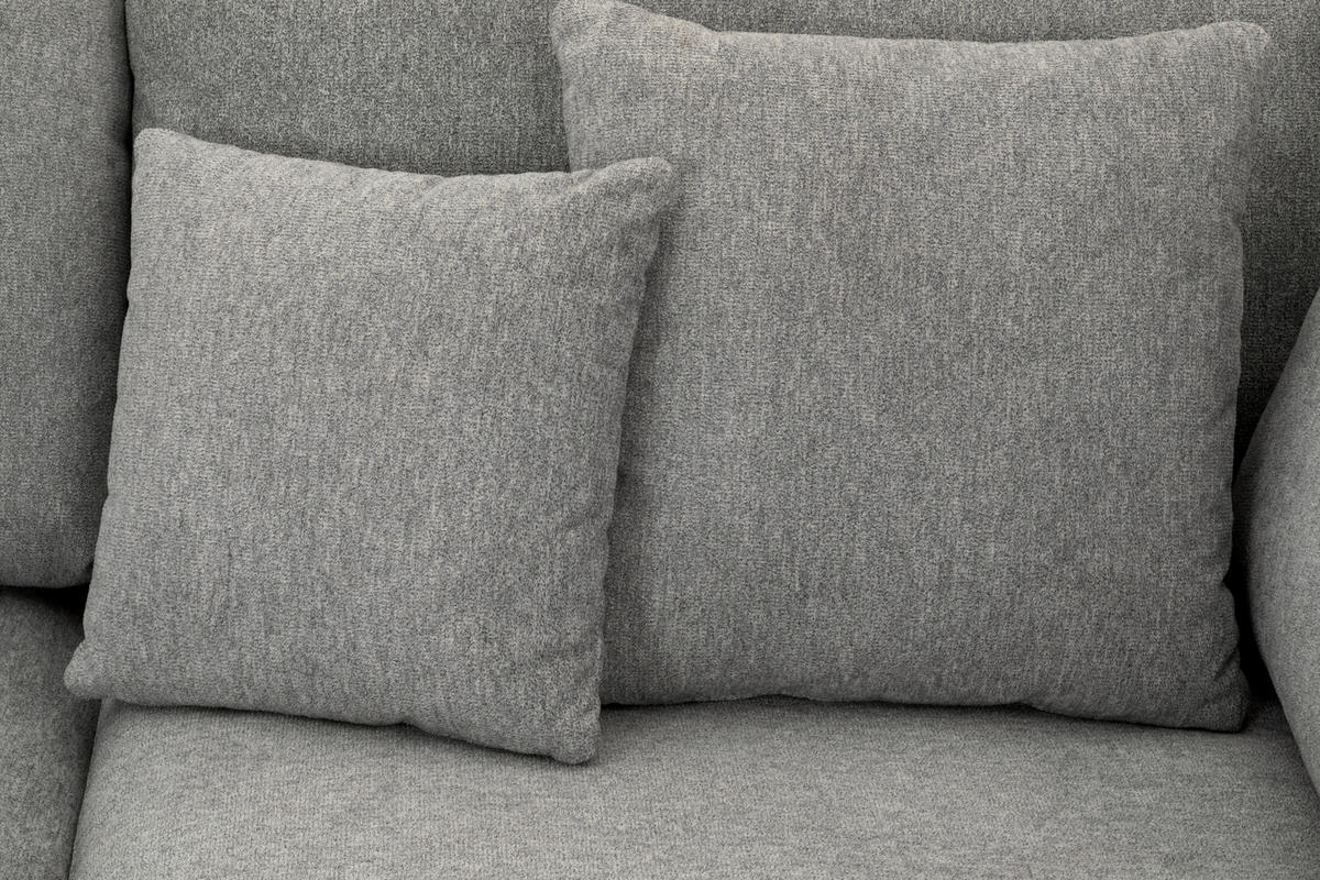 ECKSOFA Grau Webstoff  - Schwarz/Grau, Design, Textil/Metall (323/212cm) - Livetastic